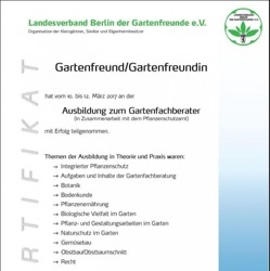 22 neue Gartenfachberater ernannt
